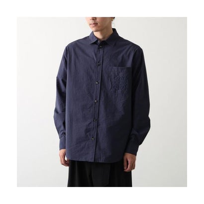 ロエベ LOEWE LOEWE シャツ H616Y05X94 長袖 アナグラム刺繍 （5110/NAVY-BLU-ネイビー）｜詳細画像
