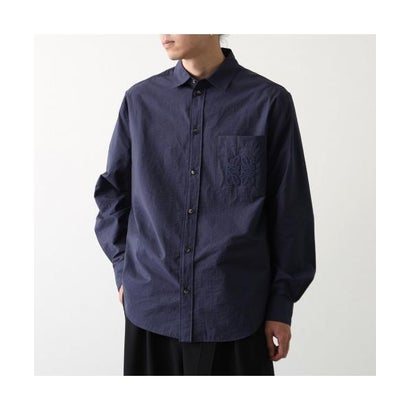 ロエベ LOEWE LOEWE シャツ H616Y05X94 長袖 アナグラム刺繍 （5110/NAVY-BLU-ネイビー）｜詳細画像