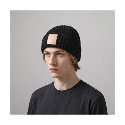 ロエベ LOEWE LOEWE ニット帽 KSA9OT1X01 カシミヤ （1100/BLACK）｜詳細画像