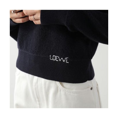 ロエベ LOEWE LOEWE セーター S359Y14KJ6 ウール ロゴ刺繍 （5110/NAVY-BLU/ネイビー）｜詳細画像