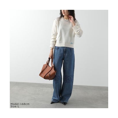 ロエベ LOEWE LOEWE セーター S359Y14KJ6 ウール ロゴ刺繍 （5110/NAVY-BLU/ネイビー）｜詳細画像