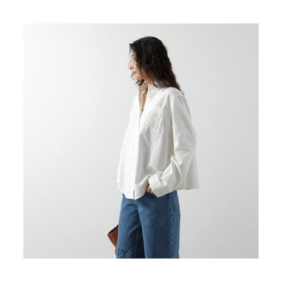 LOEWE 長袖シャツ S616Y1DX06 アナグラム刺繡 （2100/WHITE）｜詳細画像