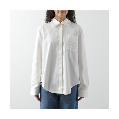 LOEWE 長袖シャツ S616Y1DX06 アナグラム刺繡 （2100/WHITE）｜詳細画像
