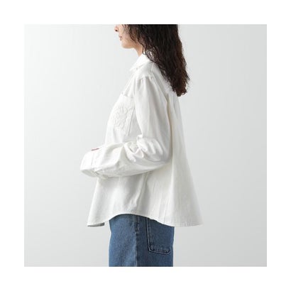 LOEWE 長袖シャツ S616Y1DX06 アナグラム刺繡 （2100/WHITE）｜詳細画像