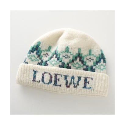 ロエベ LOEWE LOEWE ニット帽 KSA9OT1K06 ロゴ ビーニー （2093/WHITE-MI）｜詳細画像