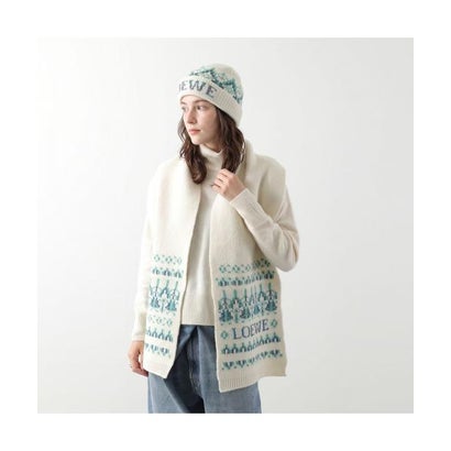 ロエベ LOEWE LOEWE マフラー FSA8SS1K10 ロゴ スパンコール （2093/WHITE-MI）｜詳細画像