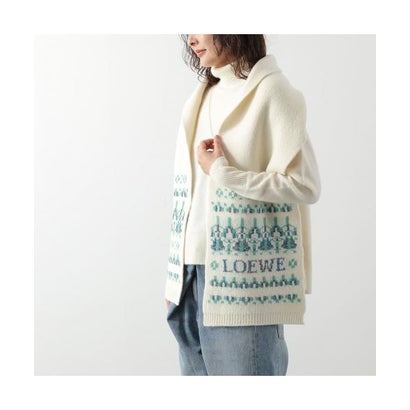 ロエベ LOEWE LOEWE マフラー FSA8SS1K10 ロゴ スパンコール （2093/WHITE-MI）｜詳細画像