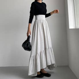 ツイード裾フレアスカート （オフホワイト）