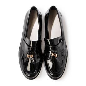 【名品】REGAL25.5㌢タッセルローファー679 黒シボ革ブラックBLACK タッセルローファー(SP035) （ブラック） -レディースシューズ｜Launa