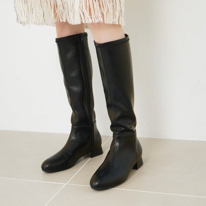 【26AW】エッグトゥストレッチロングブーツ(S163) （ブラック）｜詳細画像