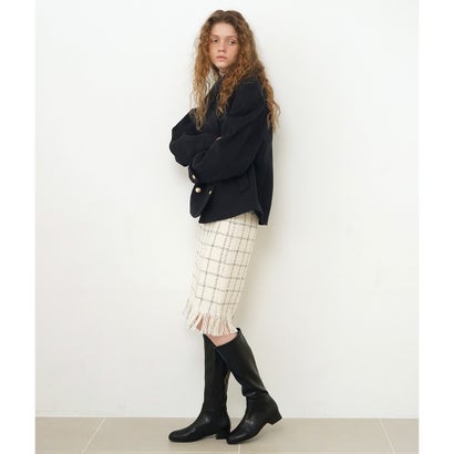 【26AW】エッグトゥストレッチロングブーツ(S163) （ブラック）｜詳細画像