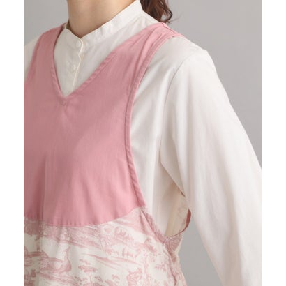 ローラ アシュレイ LAURA ASHLEY ブレイスミス トワル柄 Vネックエプロン （ピンク(172)）｜詳細画像