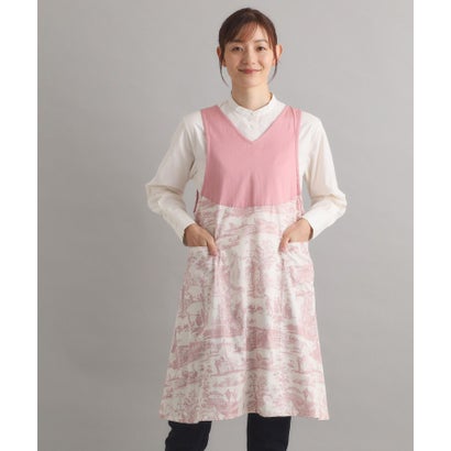 ローラ アシュレイ LAURA ASHLEY ブレイスミス トワル柄 Vネックエプロン （ピンク(172)）｜詳細画像