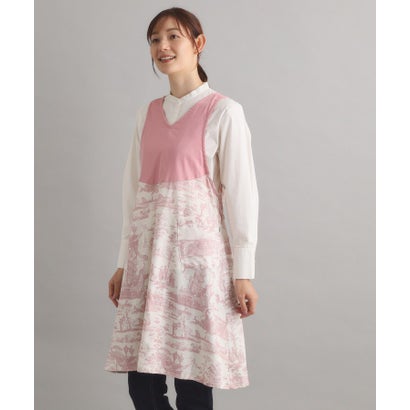ローラ アシュレイ LAURA ASHLEY ブレイスミス トワル柄 Vネックエプロン （ピンク(172)）｜詳細画像
