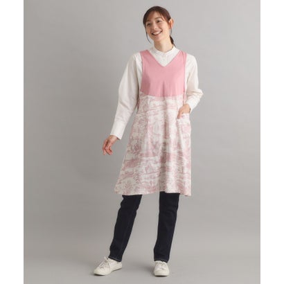 ローラ アシュレイ LAURA ASHLEY ブレイスミス トワル柄 Vネックエプロン （ピンク(172)）｜詳細画像