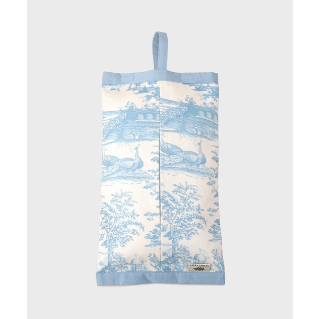 ブレイスミス トワル柄 ティッシュボックスカバー （サックスブルー(190)）