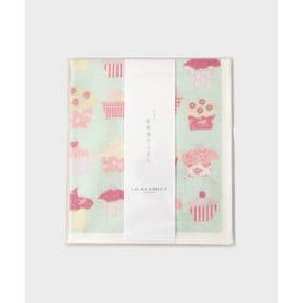 カップケーキ柄 蚊帳織りふきん （グリーン(122)）