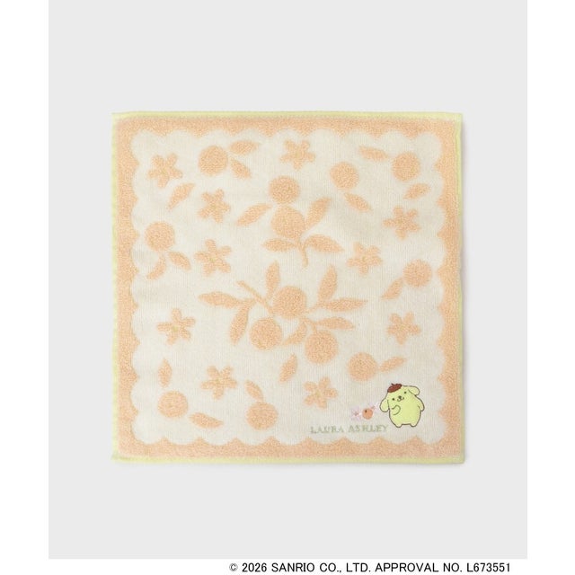 ポムポムプリン ワンポイント刺繍 タオルハンカチ （イエロー(131)）