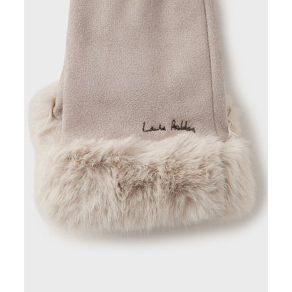 ローラ アシュレイ LAURA ASHLEY 【ロゴ刺繍入り／フェイクスエード】ファーグローブ （ブラック(019)）｜詳細画像