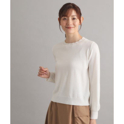 ローラ アシュレイ LAURA ASHLEY 【洗える／ウール混】柄編みプルオーバーニット （オフホワイト(003)）｜詳細画像