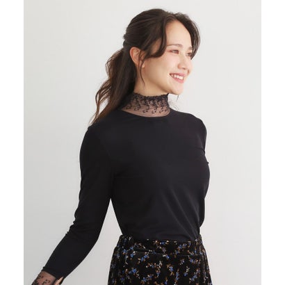 ローラ アシュレイ LAURA ASHLEY 【チュール付き】フライスカットソー （ダークグリーン(023)）｜詳細画像
