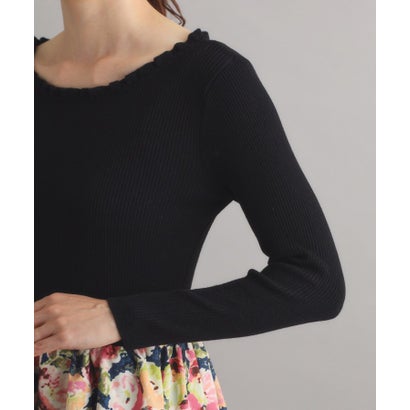 ローラ アシュレイ LAURA ASHLEY 【WEB限定／SーL3サイズ／洗える／ウエストゴム／同柄シュシュあり】ミラ ブルームズ柄ワンピース （ブラック(119)）｜詳細画像