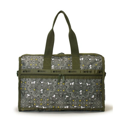 レスポートサック LeSportsac DELUXE MED WEEKENDER （ピーナッツ バンダナパーティー グリーン）｜詳細画像