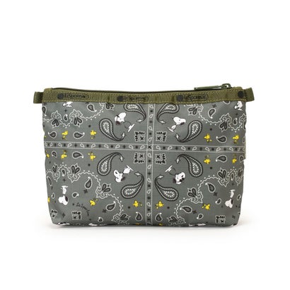 レスポートサック LeSportsac COSMETIC CLUTCH （ピーナッツ バンダナパーティー グリーン）｜詳細画像