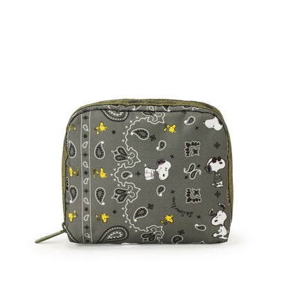 レスポートサック LeSportsac SQUARE COSMETIC （ピーナッツ バンダナパーティー グリーン）｜詳細画像