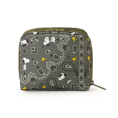 レスポートサック LeSportsac SQUARE COSMETIC （ピーナッツ バンダナパーティー グリーン）｜詳細画像