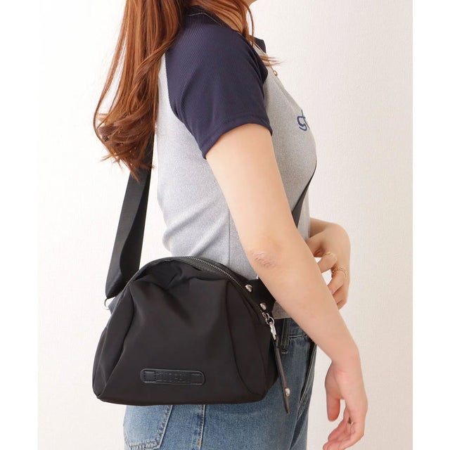 ワイドベルト シェル型 ベーシック ボディ バッグ （ブラック）