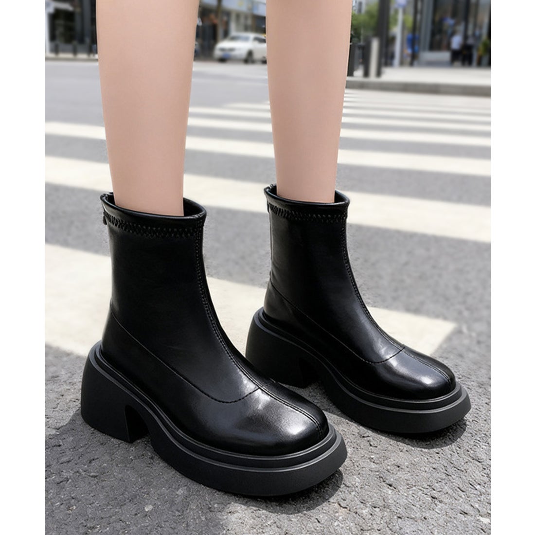 レースレディース Lace Ladies バックファスナー付きベーシックレザー 