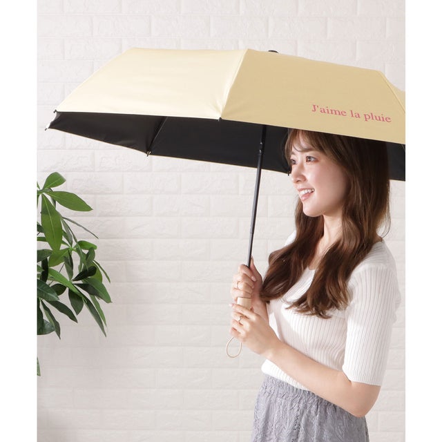 
                    晴雨兼用ニュアンスカラーロゴ付き折りたたみ傘 （イエロー）