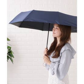 晴雨兼用ベーシックウッド折りたたみ傘 （ネイビー）