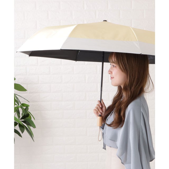 
                    バイカラー晴雨兼用折りたたみ傘 （ベージュ）