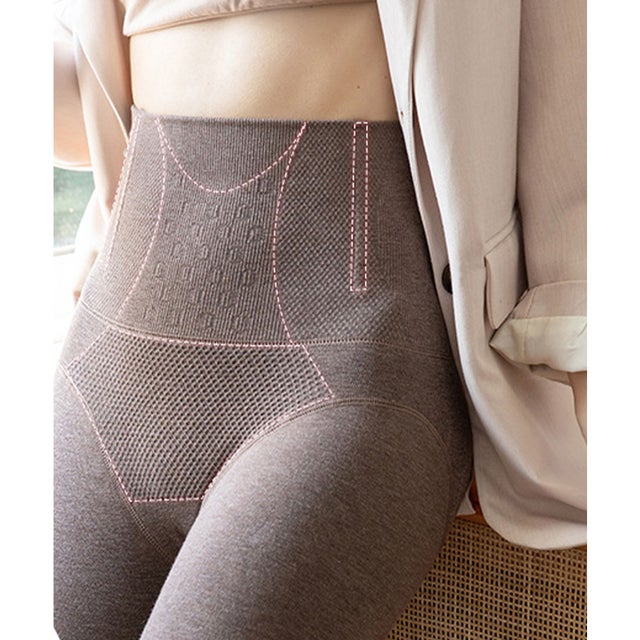 ハイウスト トレンカ タイツ  立体構造 ボーン加工 （トレンカ ブラウン）
