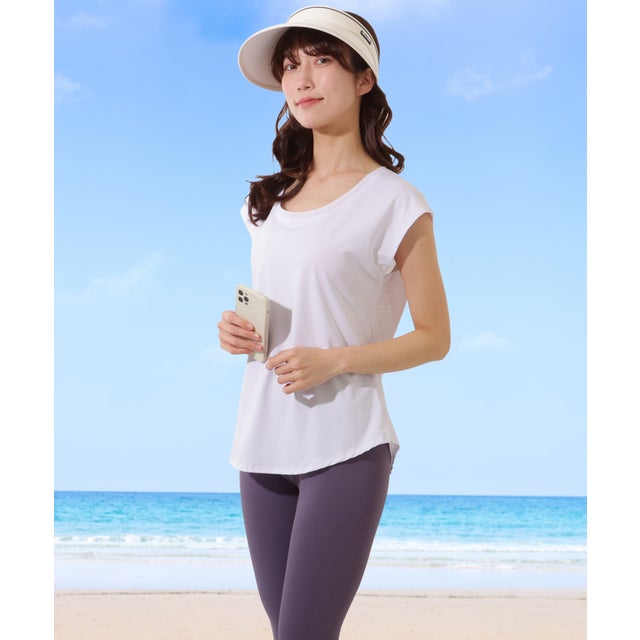 【2点セット】メッシュ ドッキング 半袖 フィットネス ラッシュガード （ホワイト）