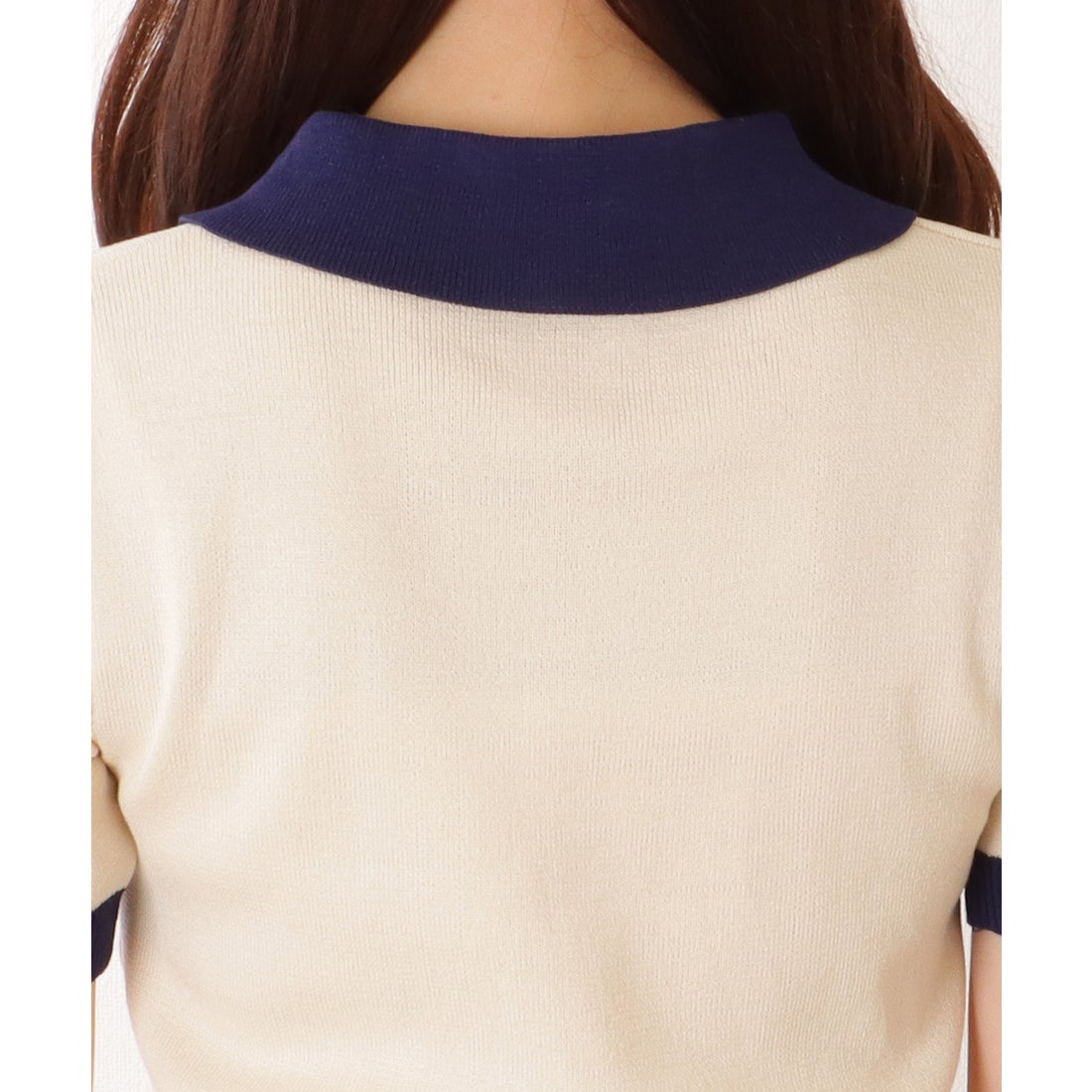 レースレディース Lace Ladies 襟付き 配色 半袖 ニット Tシャツ