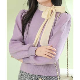 レースレディース Lace Ladies ボウタイ付き パワーショルダー リブ 