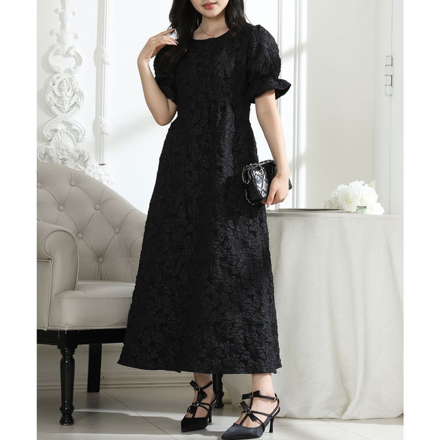 レースレディース Lace Ladies フラワー ジャガード パフスリーブ