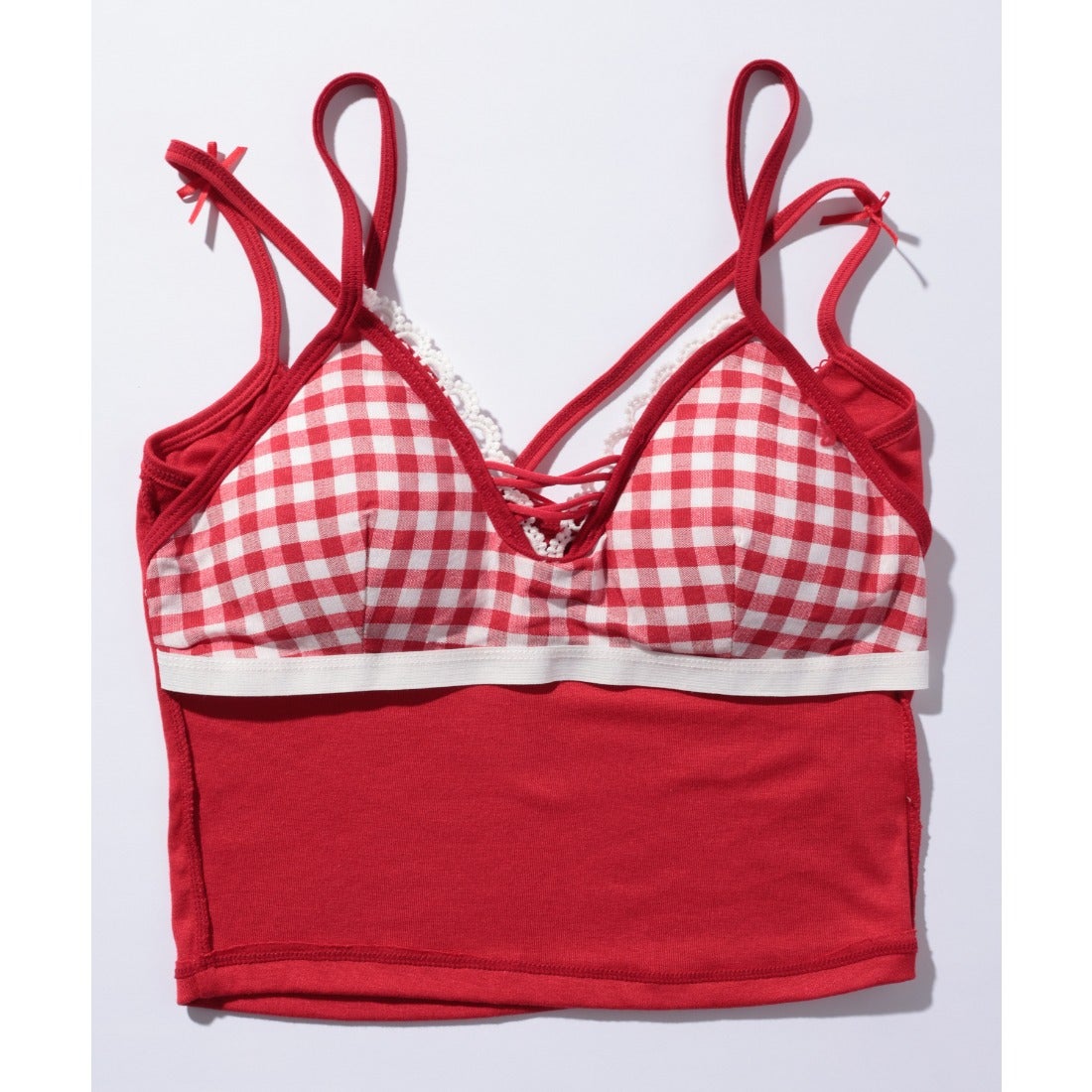 レースレディース Lace Ladies チェック 切替 レイヤード風