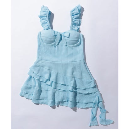レースレディース Lace Ladies フリル リボン ティアード ワンピース 水着 （ブラック）｜詳細画像