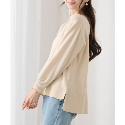 レースレディース Lace Ladies クルーネック オーバーサイズ サイド スリット ニット プルオーバー （アイボリー）｜詳細画像