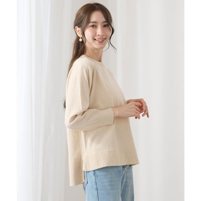 レースレディース Lace Ladies クルーネック オーバーサイズ サイド スリット ニット プルオーバー （アイボリー）｜詳細画像