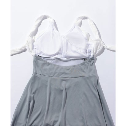 レースレディース Lace Ladies 配色 バックリボン フレア ワンピース 水着 （ベージュ）｜詳細画像