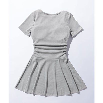 レースレディース Lace Ladies 【2点セット】ヘンリーネック 半袖 フレア ワンピース 水着 （ブラック）｜詳細画像