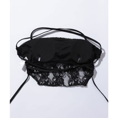 レースレディース Lace Ladies 【3点セット】フラワー レース パレオ付き ビキニ （ブラック）｜詳細画像