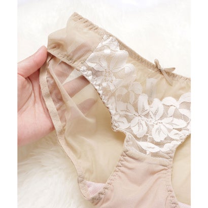レースレディース Lace Ladies ノンワイヤー 脇高ケミカルレースブラ＆ショーツ 2点セット【返品不可商品】 （パープル）｜詳細画像