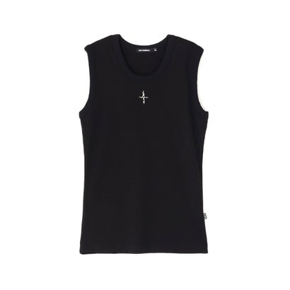 NOT4NERD/ノットフォーナード/4 SYMBOL RIBBED SLEEVELESS （ホワイト）｜詳細画像