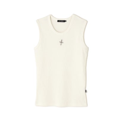 NOT4NERD/ノットフォーナード/4 SYMBOL RIBBED SLEEVELESS （ブラック）｜詳細画像